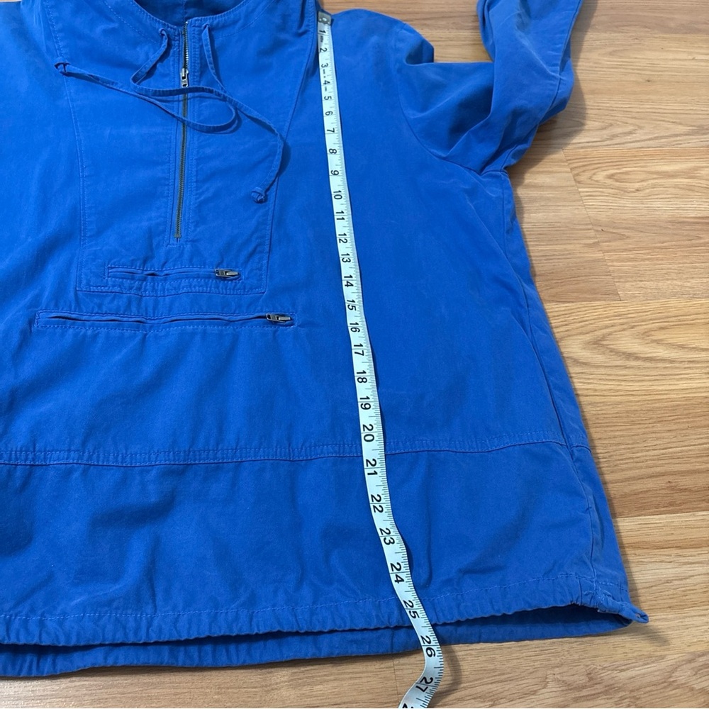 J Crew Women's Size Large Navy Blue Pullover Hooded Anorak Jacket - Picture 5 of 9